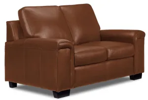 Webster Leather Loveseat - Saddle