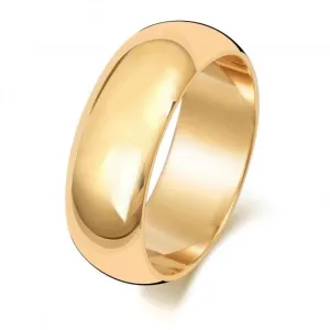 Wedding Band 18K D Shape 7mm-1.8 Wedding  Ring WQ107H