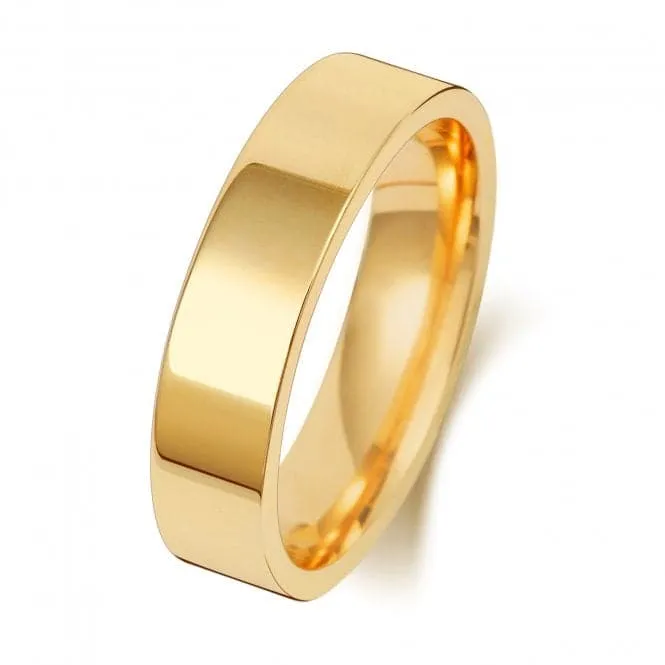 Wedding Band 18K Flat Court 5mm-1.2 Wedding  Ring WQ125L