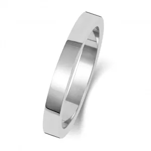 Wedding Band 18K Flat Flat 2.5 mm-1.4 Wedding  Ring WQ172WM/I