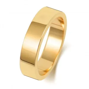 Wedding Band 18K Flat Flat 5 mm-1.2 Wedding  Ring WQ175L