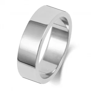 Wedding Band 18K Flat Flat 6 mm-1.25 Wedding  Ring WQ176WL