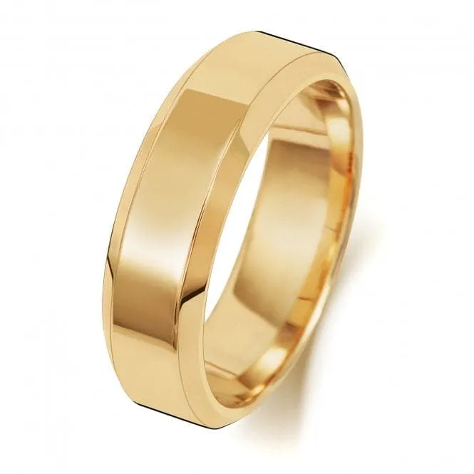 Wedding Band 9ct Gold Wedding Bevelled Edge Ring W146L