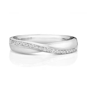 Wedding Band 9ct White Gold Crossover Band Ring W241W/I