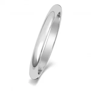 Wedding Band Platinum D Shape 2mm-1.7 Wedding  Ring WP101H