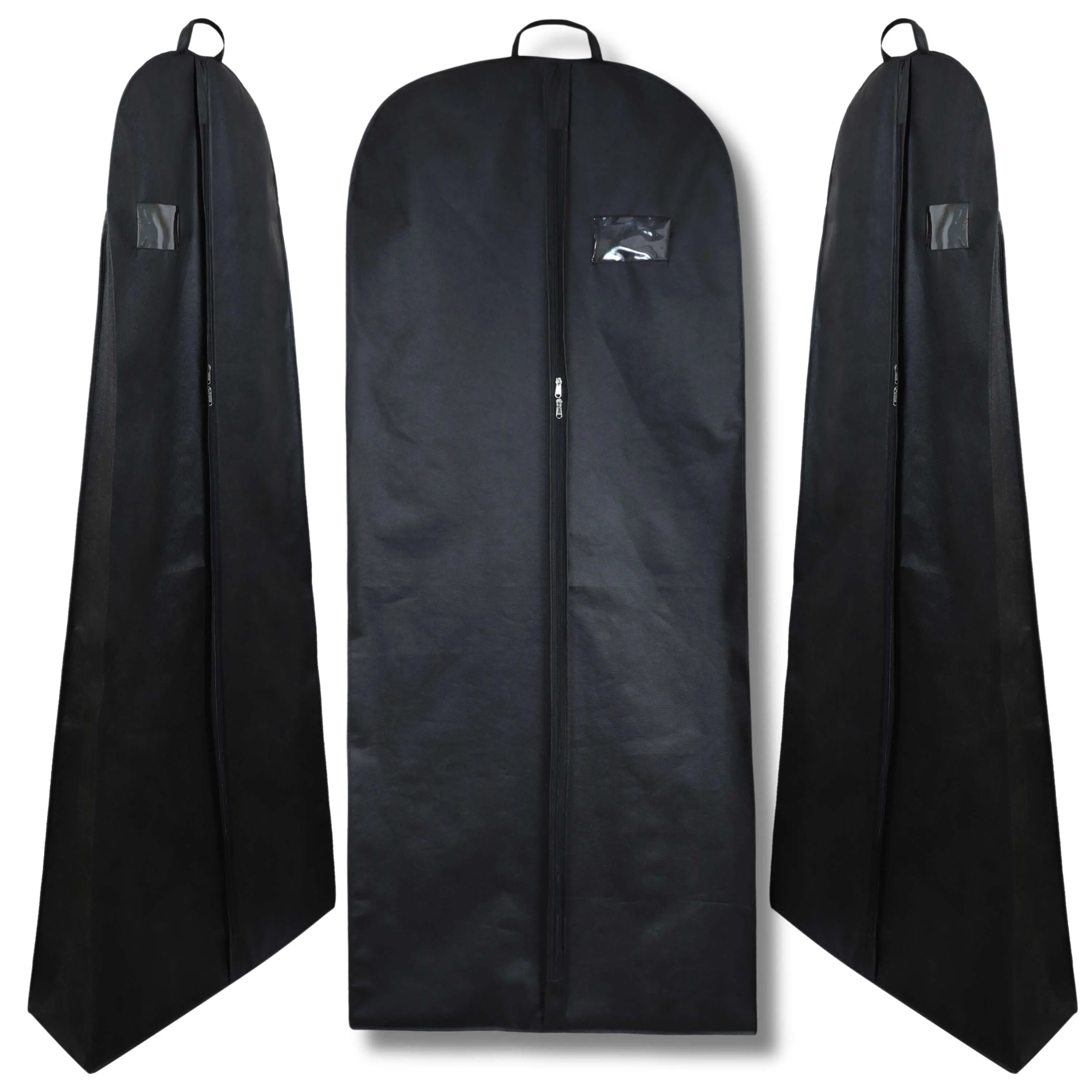 Wedding Lehenga Gown Long Dress Garment Cover Bags 72" with 8" Gusset. - BLACK