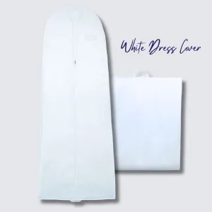 Wedding Lehenga Gown Long Dress Garment Cover Bags 72" with 8" Gusset - WHITE