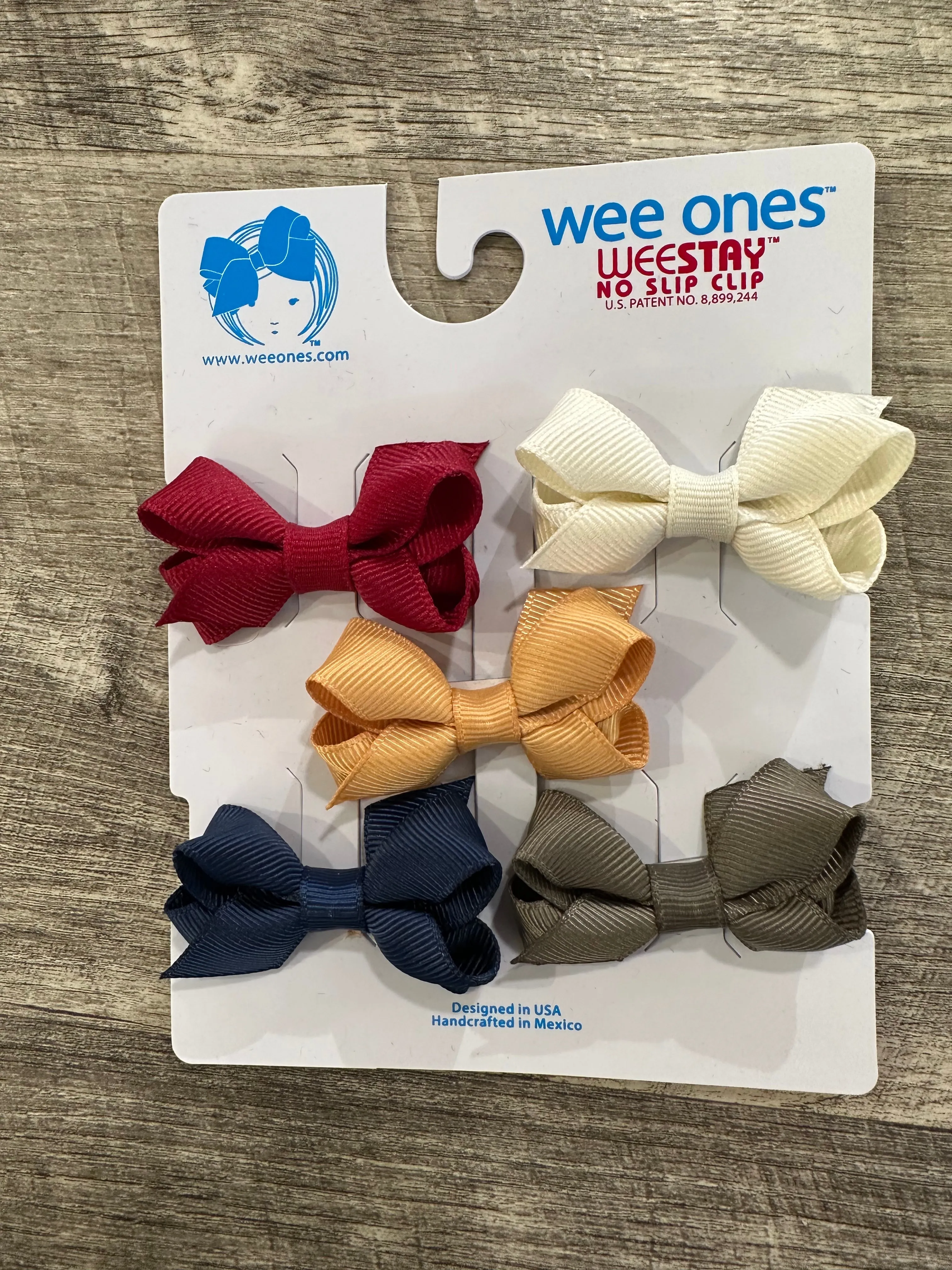 WEE 5 PK Baby Bows Assorted Fall Colors