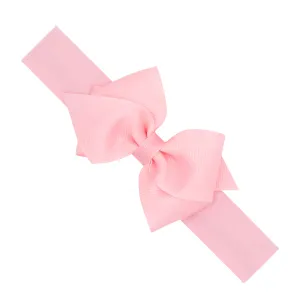 Wee Ones Extra Small Grosgrain Hair Bow on Matching Cotton Jersey Baby Headband