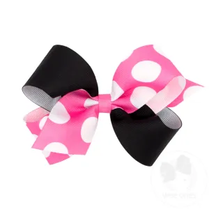 Wee Ones Medium Two-Tone Solid & Polka Dot Grosgrain Bows