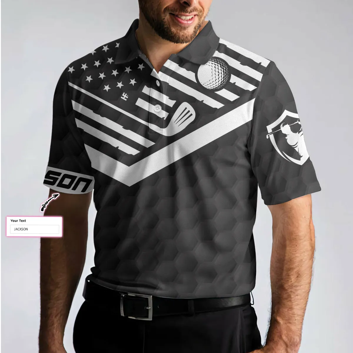 Weekend Forecast Drinking Custom Golf Polo Shirt, Personalized Black American Flag Golf Shirt For Men Coolspod