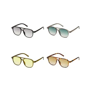 Weekend Plastic Aviator With Color Lens Sunglasses - Adult