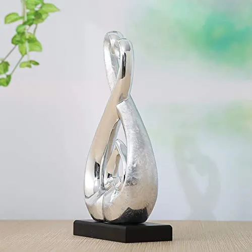 WEIDILIDU Ceramic Statue - Silver Statue - Home Decoration - Pottery Decoration Sculpture - Creative Home Modern Home Decoration Gift Office Living Room Decoration Collection Souvenir (Silver 3434)