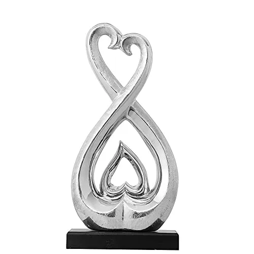 WEIDILIDU Ceramic Statue - Silver Statue - Home Decoration - Pottery Decoration Sculpture - Creative Home Modern Home Decoration Gift Office Living Room Decoration Collection Souvenir (Silver 3434)