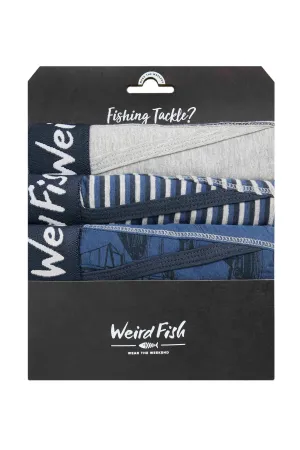 Weird Fish 2XL Blue Ashridge Boxer Shorts (Pack of 3)