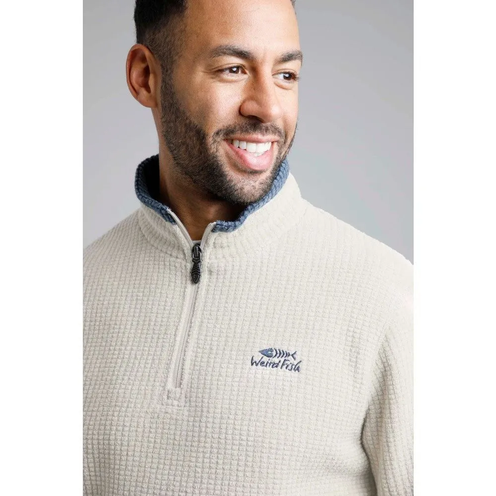 Weird Fish Cream Newark Eco 1/4 Zip Fleece