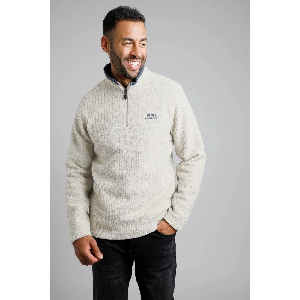 Weird Fish Cream Newark Eco 1/4 Zip Fleece