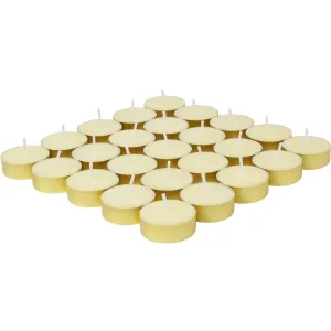 Welburn Veda&Co™ Ghee Tealight Candles - Pack of 25, Upto 4 Hours Burning Time, Pure Cow Ghee Diya for Puja in Beautiful Gold Color Cup, Candles for Home Decor, Pooja, Home, Temple