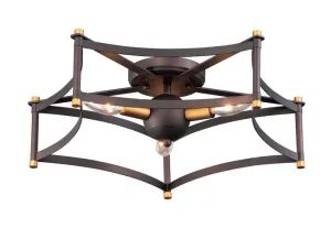 Wellington 19.75" 3 Light Flush Mount in Oil Rubbed Bronze Antique Brass