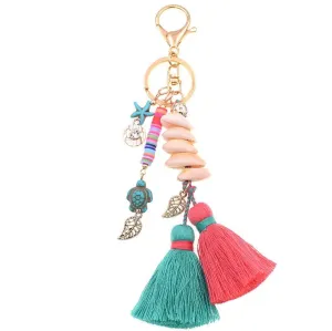 WELLMORE BOHO Keychain - Handmade Shell with Long Tassel