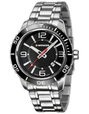 Wenger Mens Roadster - Stainless Steel Bracelet - Black Dial - Date - 100m