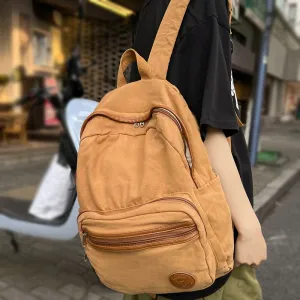 Wenkouban Cool Female Canvas Brown Student Bag Fashion Girl Travel Book Backpack Women School Laptop Bags New Lady College Backpack Trendy