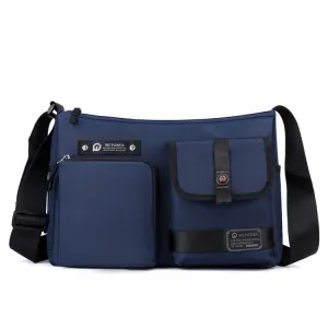 WEPOWER Casual Men Crossbody Bag Outdoor Large Capacity Crossbody Shoulder Bag(Dark Blue)