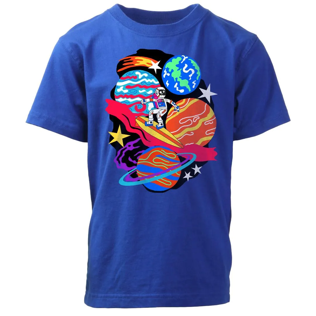 WES Boys Space Galaxy Surf Graphic Tee Blue