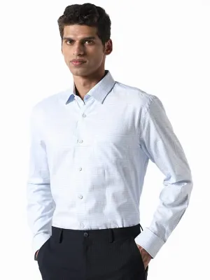 WES Formals Checked White Cotton Relaxed-Fit Shirt