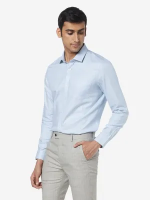 WES Formals Light Blue Slim Fit Shirt