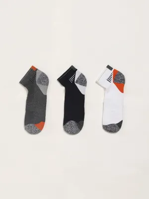 WES Lounge Black Cotton Trainer Socks - Pack of 3