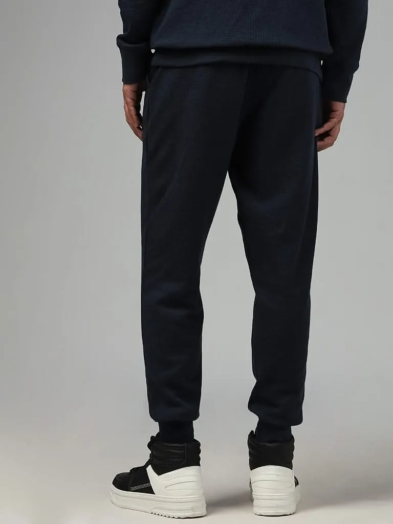 WES Lounge Solid Dark Blue Relaxed-Fit Joggers