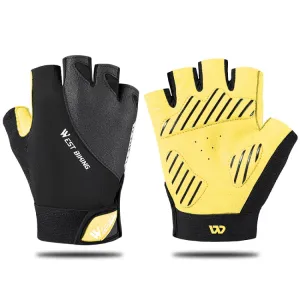 WEST BIKING YP0211210 Mountain Cycling Gloves Half Finger Breathable Anti-Slip Gloves Riding Equipment, Size: XL(Black Yellow)