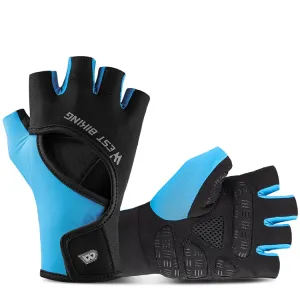 WEST BIKING YP0211217 Cycling Breathable Silicone Palm Gloves Fitness Training Wrist Guard Sports Gloves, Size: L(Black Blue)