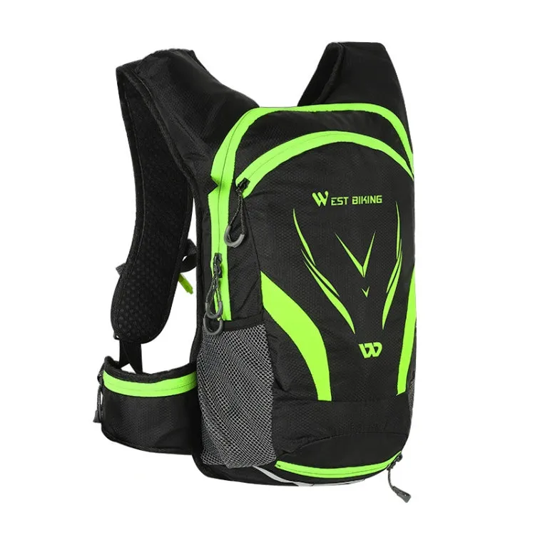 WEST BIKING YP0707271 Riding Luminous Backpack Outdoor Casual Travel Shoulder Bag, Size: 16L(Black Green)