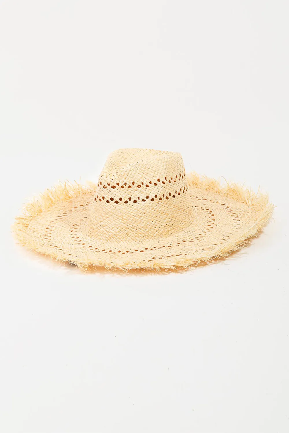 Western Flaire Raw Hem Straw Womens Hat