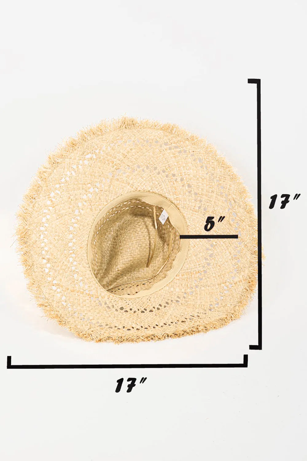 Western Flaire Raw Hem Straw Womens Hat