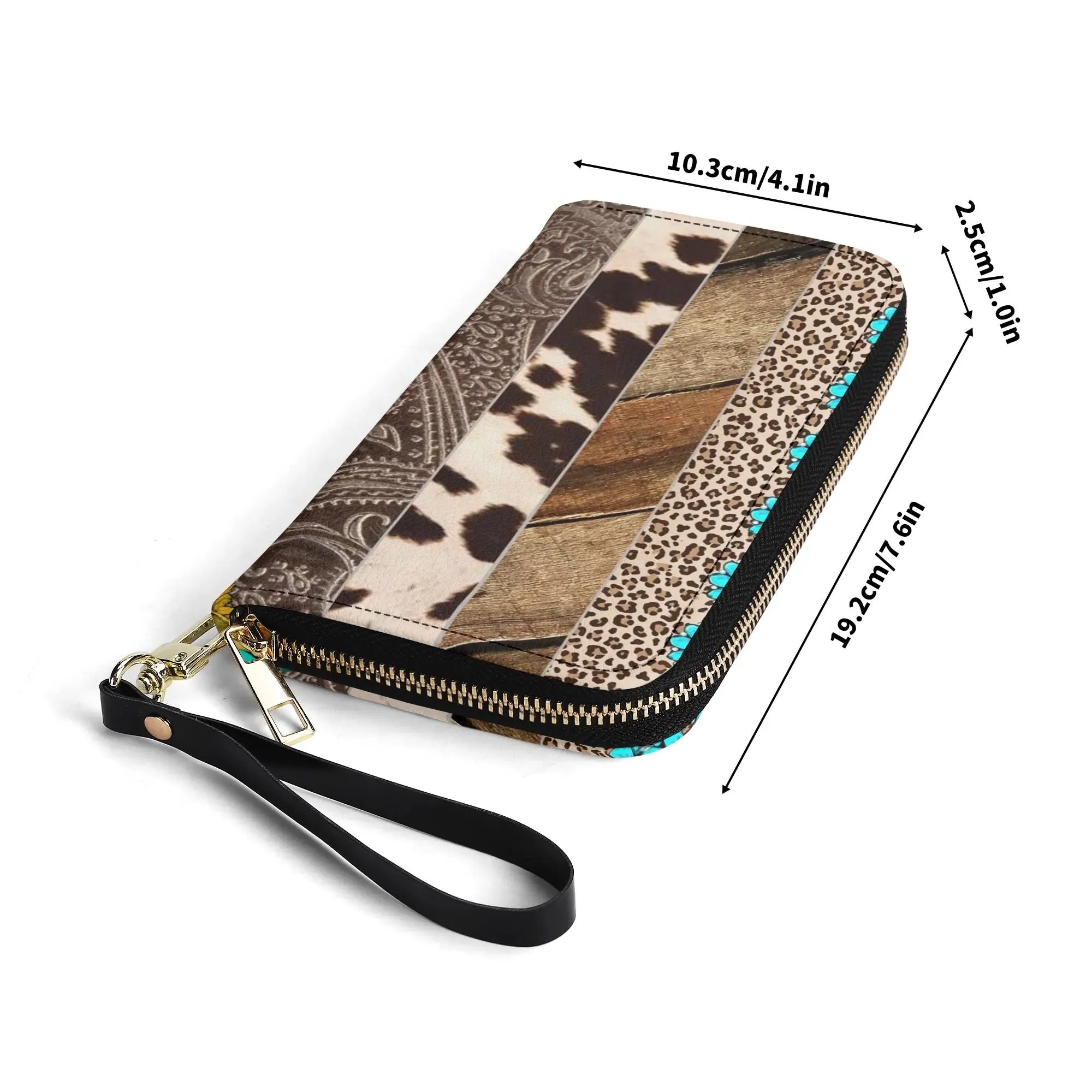 Western Patchwork Cow PU Leather Wallet