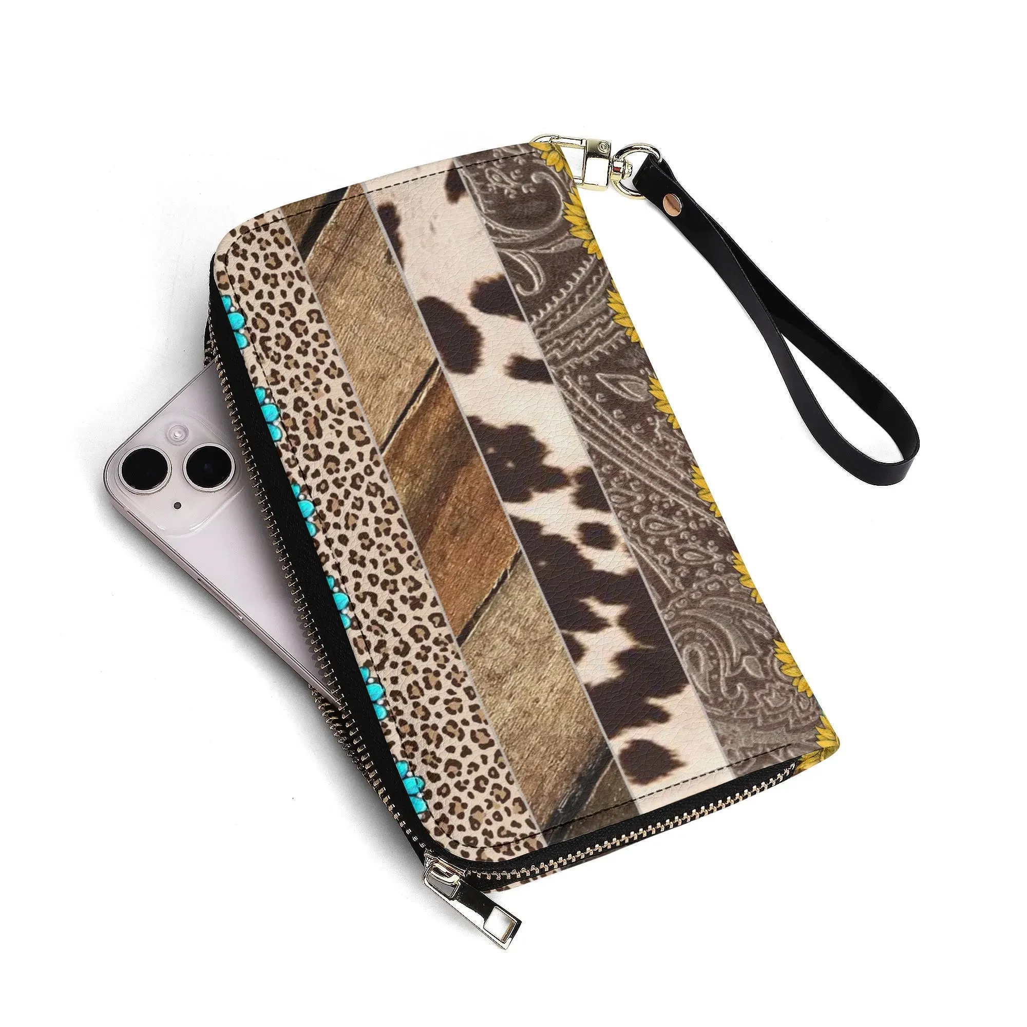 Western Patchwork Cow PU Leather Wallet