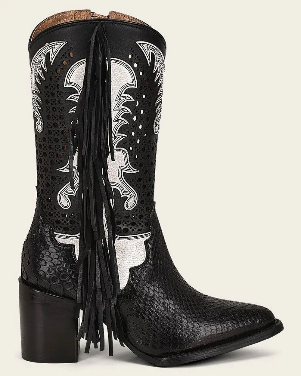 Western Style black exotic boot