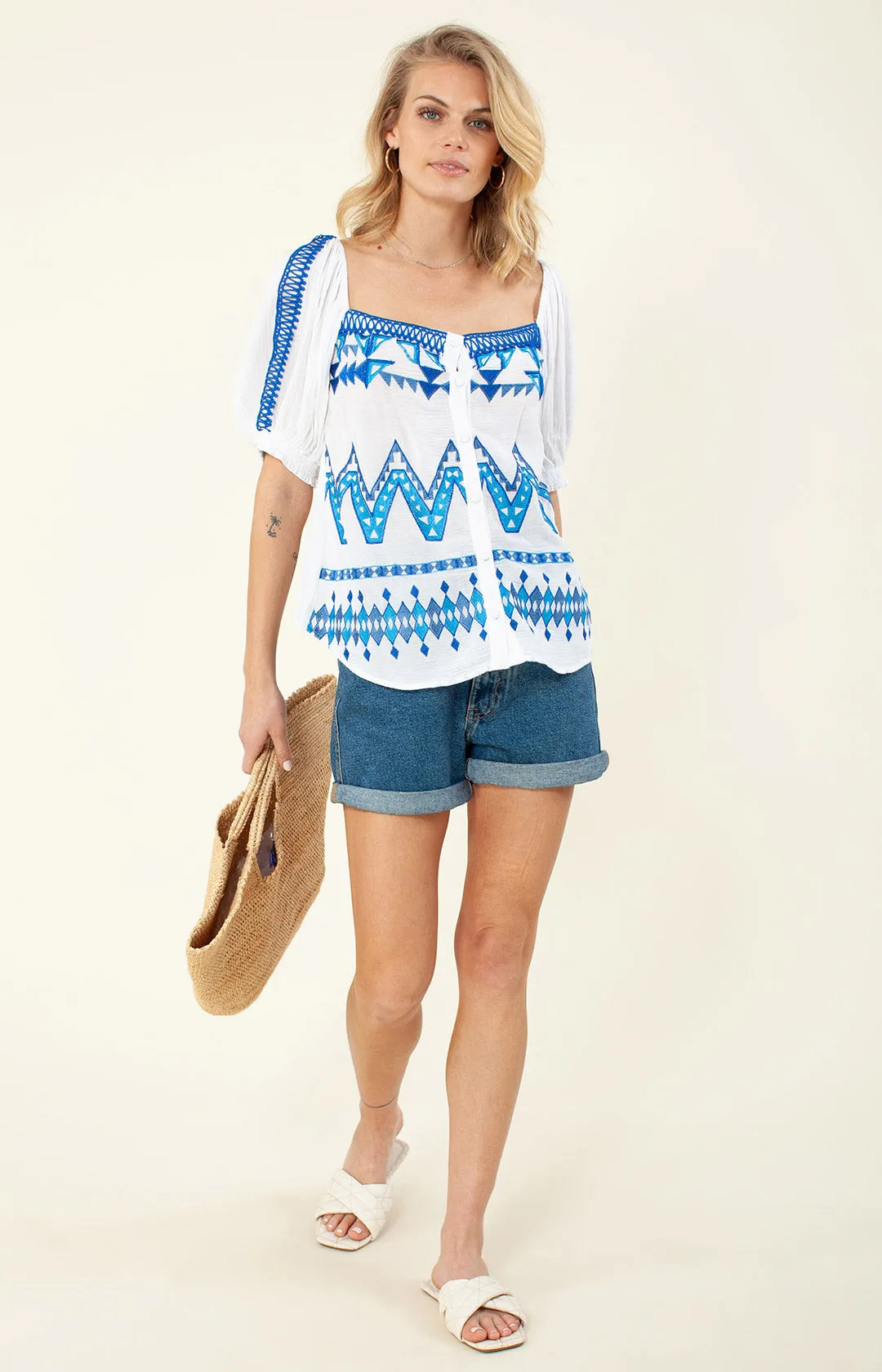 Westina Embroidered Top