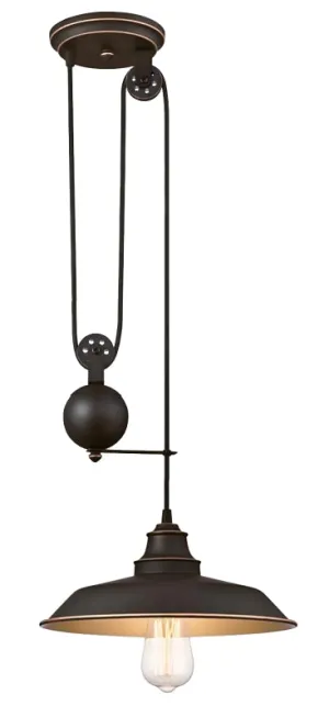 Westinghouse 63632 Pulley Pendant Light with Highlights, 120 V, 1-Lamp, Oil Rubbed Bronze Fixture :EA: QUANTITY: 1