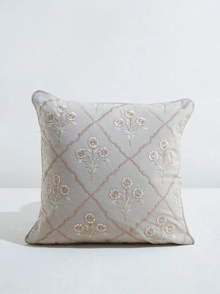 Westside Home Beige Butta Design Cushion Cover