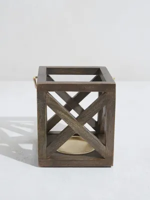 Westside Home Brown Wooden Cross Candle Stand-Small