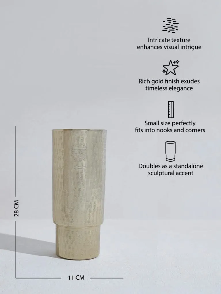 Westside Home Gold Textured Pillar Vase-Small