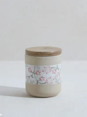 Westside Home Pink Floral Design Storage Jar