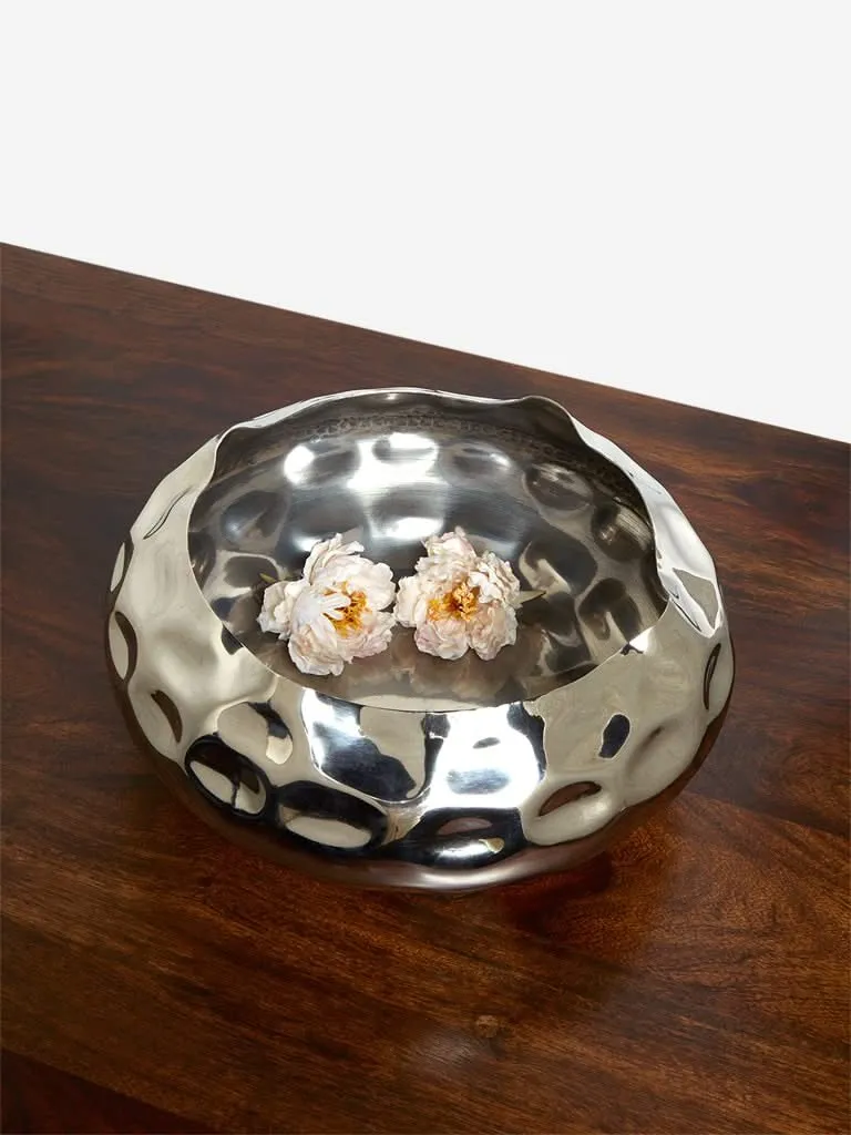 Westside Home Silver Organic Large Decorative Bowl