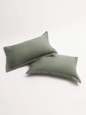 Westside Home Solid Green Pillow Cover (Set of2)