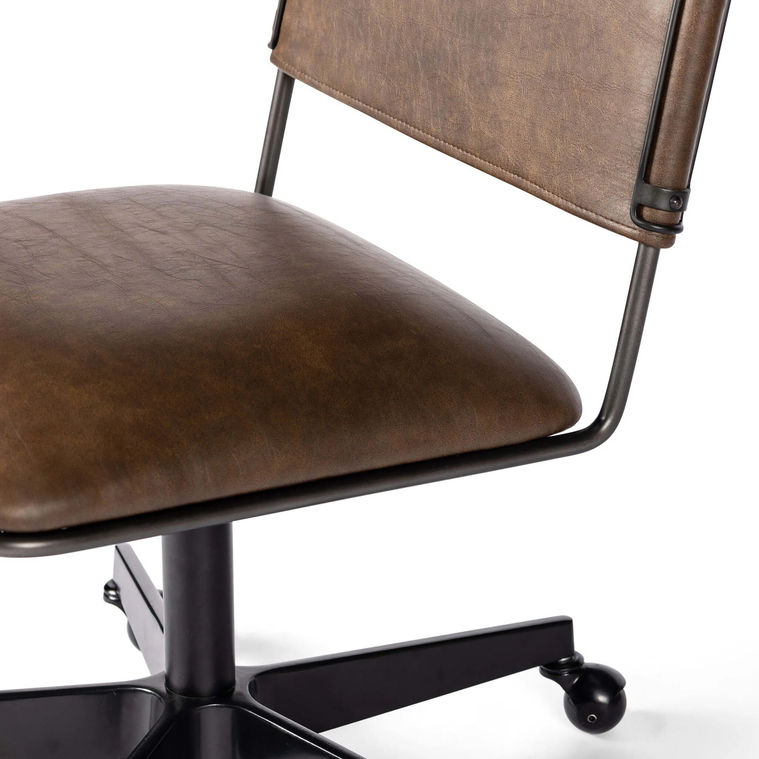 Wharton Desk Chair, Distressed Brown