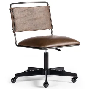 Wharton Desk Chair, Distressed Brown